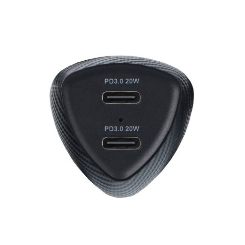 Ładowarka samochodowa Forcell F-Energy Carbon 2 x USB C QC3.0 PD 3A 40W CC50-2C czarna