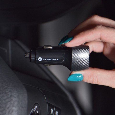 Ładowarka samochodowa Forcell F-Energy Carbon USB C QC3.0 PD 3A 20W CC50-1C czarna