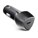 Ładowarka samochodowa Forcell F-Energy Carbon USB C QC3.0 PD 3A 20W + kabel USB C do USB C CC50-1C czarna