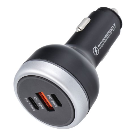Ładowarka samochodowa USB A + 2 x Typ C PD QC3.0 3A 191W CC69-2C1A black