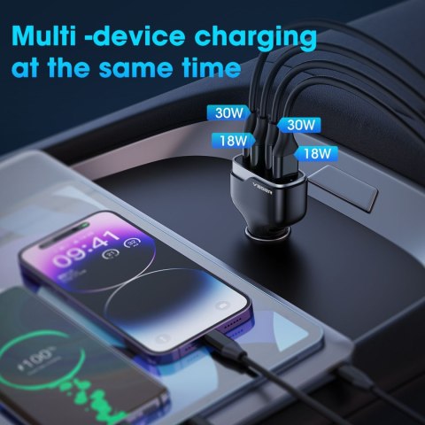 Ładowarka samochodowa VEGER 2 x USB A + 2 x Typ C PD QC 3A 66W CC53-2A2C czarna