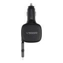 Ładowarka samochodowa VEGER USB C + kabel USB C / Lightning QC PD 84W CC89 czarna