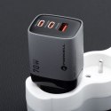 Ładowarka sieciowa do telefonu Forcell F-Energy GaN III 2 x USB C + USB A QC4.0 3,45A PD 70W SAM SFC2.0 z wyświetlaczem LCD VT-3