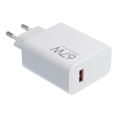 XIAOMI oryginalna ładowarka sieciowa USB A QC3.0 3A 67W MDY-15-ET biała bulk