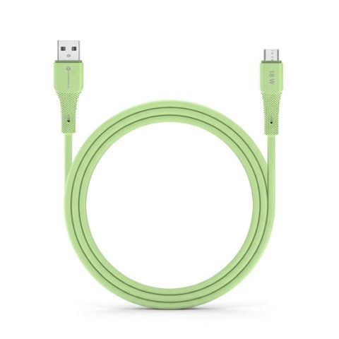 Kabel USB A do Micro USB Forcell F-Energy QC3.0 2,4A 18W Silicone 1 m C341 zielony