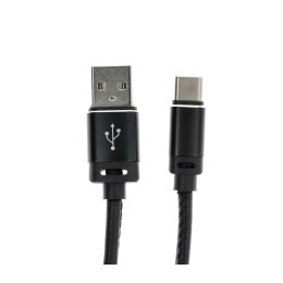 Kabel USB A do Typ C 2.0 C366 (długa koncówka 8mm) 1 m czarny