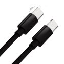 Kabel USB C do USB C PD QC 3A 60W 1 m C296 (długa końcówka 8mm) czarny