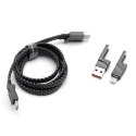 Kabel 4w1 USB C / USB A do USB C / Lightning Forcell F-Energy QC PD 3A 60W 1 m C241 chrom