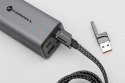 Kabel 4w1 USB C / USB A do USB C / Lightning Forcell F-Energy QC PD 3A 60W 1 m C241 chrom