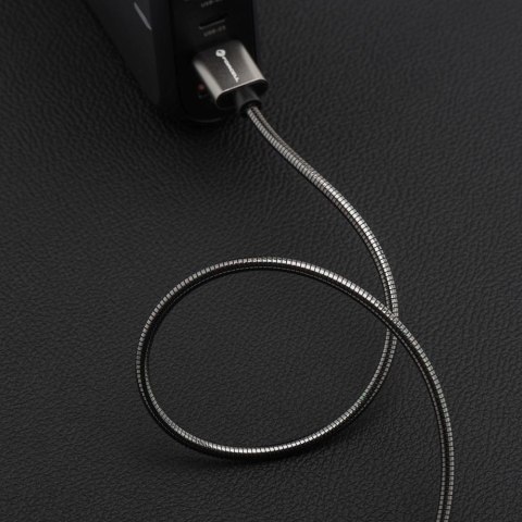 Kabel USB A do USB C Forcell F-Energy QC3.0 66W Metal 1 m C234 srebrny