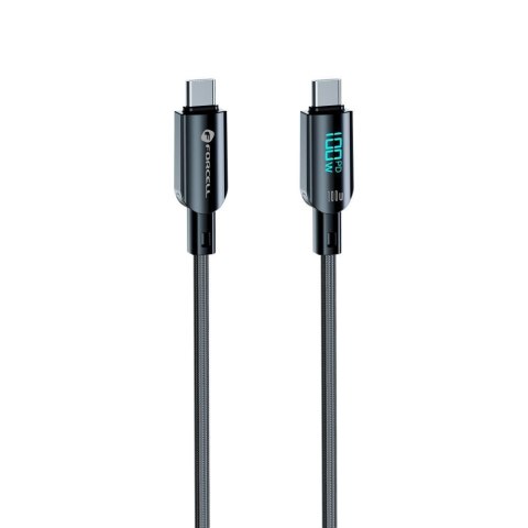 Kabel USB C do USB C Forcell F-Energy QC4.0 PD 5A 100W Digital 1,2 m C277 czarny