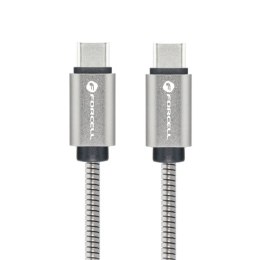 Kabel USB C do USB C Forcell F-Energy QC4.0 PD 5A 100W E-Mark Metal 2 m C239 srebrny