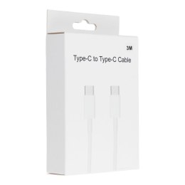 Kabel USB C do USB C PD QC3.0 3A 30W 3 m HD26 box biały