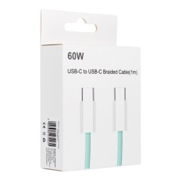 Kabel USB C do USB C PD QC3.0 3A 60W 1 m C263 zielony