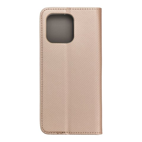 Etui z klapką na Motorola E15 Smart Case Book złote