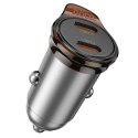 Ładowarka samochodowa Hoco 2 x USB C QC PD 45W NZ16B szara