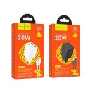 Ładowarka sieciowa do telefonu Hoco 2 x USB C + 2 x USB A QC3.0 PD 3A 20W + kabel USB C do USB C N55 biała