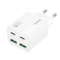 Ładowarka sieciowa do telefonu Hoco 2 x USB C + 2 x USB A QC3.0 PD 3A 30W N56 biała