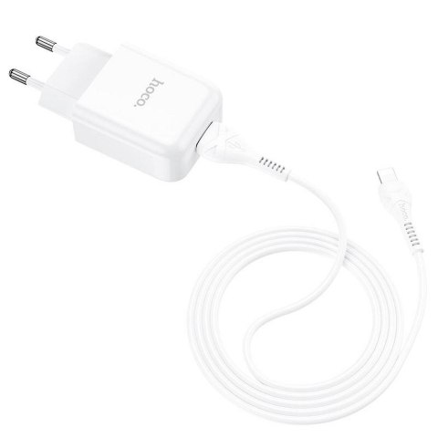 Ładowarka sieciowa do telefonu Hoco USB A 2A 10W + kabel USB A do Lightning N2 biała