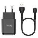 Ładowarka sieciowa do telefonu Hoco USB A 2A 10W + kabel USB A do Lightning N2 czarna