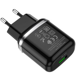 Ładowarka sieciowa do telefonu Hoco USB A QC3.0 3A 18W N3 czarna