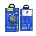 Ładowarka sieciowa do telefonu Hoco USB A + USB C QC3.0 PD 3A 20W N34 transparentna
