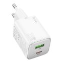 Ładowarka sieciowa do telefonu Hoco USB A + USB C QC3.0 PD 3A 20W N41 biała