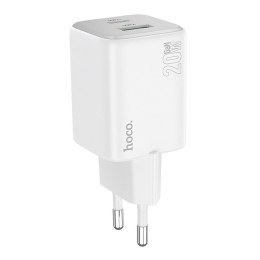 Ładowarka sieciowa do telefonu Hoco USB A + USB C QC3.0 PD 3A 20W N41 biała