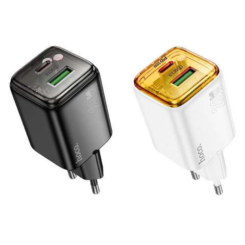 Ładowarka sieciowa do telefonu Hoco USB A + USB C QC3.0 PD 3A 20W N52 biała
