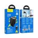 Ładowarka sieciowa do telefonu Hoco USB A + USB C QC3.0 PD 3A 20W + kabel USB C do Lightning N52 czarna