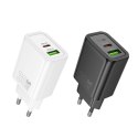 Ładowarka sieciowa do telefonu Hoco USB A + USB C QC3.0 PD 3A 30W N63 czarna