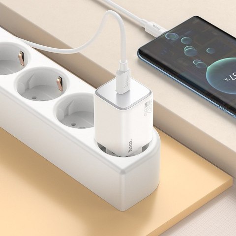 Ładowarka sieciowa do telefonu Hoco USB C QC PD 20W N40 biała
