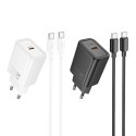 Ładowarka sieciowa do telefonu Hoco USB C QC PD 20W + kabel USB C do Lightning N60 czarna