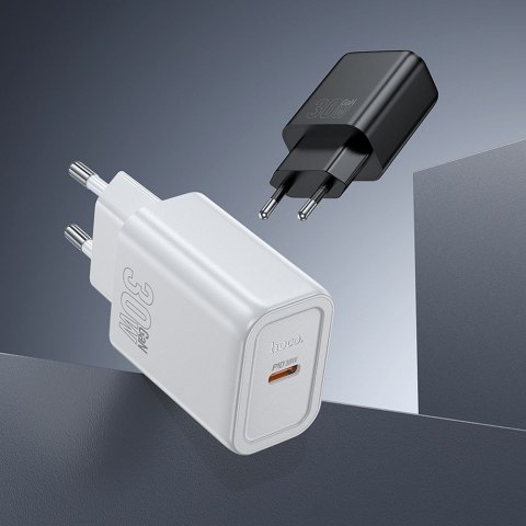 Ładowarka sieciowa do telefonu Hoco USB C QC PD 30W N62 czarna