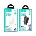 Ładowarka sieciowa do telefonu Hoco USB C QC PD 30W + kabel USB C do Lightning N62 biała