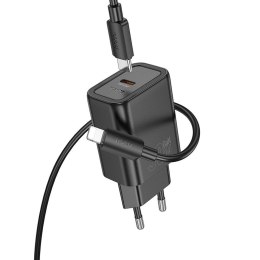 Ładowarka sieciowa do telefonu Hoco USB C QC PD 30W + kabel USB C do Lightning N62 czarna