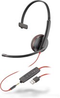 Słuchawki przewodowe nauszne Jack 3,5 mm / USB A Poly Blackwire C3215 czarne