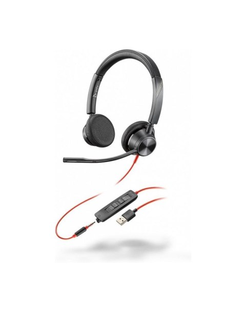 Słuchawki przewodowe nauszne Jack 3,5 mm / USB A Poly Blackwire C3325 czarne