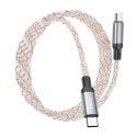 Kabel USB C do USB C Hoco 3A 60W LED 1 m U112 szary