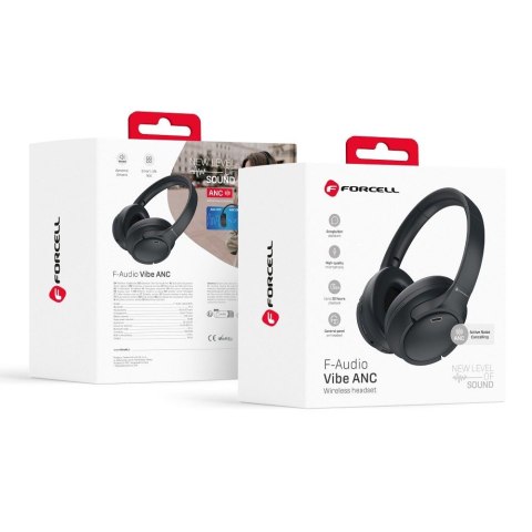 Słuchawki bezprzewodowe nauszne Forcell F-Audio Vibe ANC + ENC + TUYA APP czarne