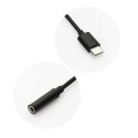 Adapter AUX Typ C (męski) do Jack 3,5 mm (żeński) czarny