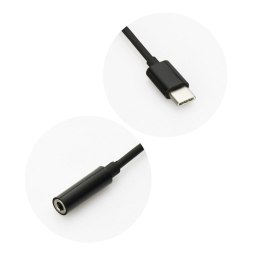 Adapter AUX Typ C (męski) do Jack 3,5 mm (żeński) czarny