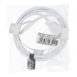 Kabel USB C do USB C PD QC3.0 3A 30W 1 m HD26 biały