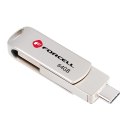 Pendrive 64GB USB 3.2 Gen 1 (USB A / USB C) Forcell F-Data Metal Duo srebrny