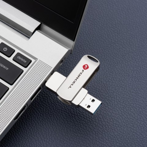 Pendrive 64GB USB 3.2 Gen 1 (USB A / USB C) Forcell F-Data Metal Duo srebrny