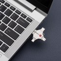 Pendrive 64GB USB 3.2 Gen 1 (USB A / USB C / Lightning / Micro USB) Forcell F-Data Metal Quad srebrny