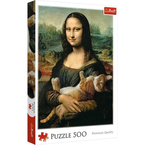 Puzzle 500 Mona Lisa i kot Mruczek TREFL