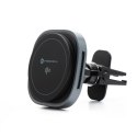 Uchwyt na telefon do samochodu indukcyjny zgodny z MagSafe Forcell F-Grip Air Mag F-07 Qi2 15W do kratki srebrny