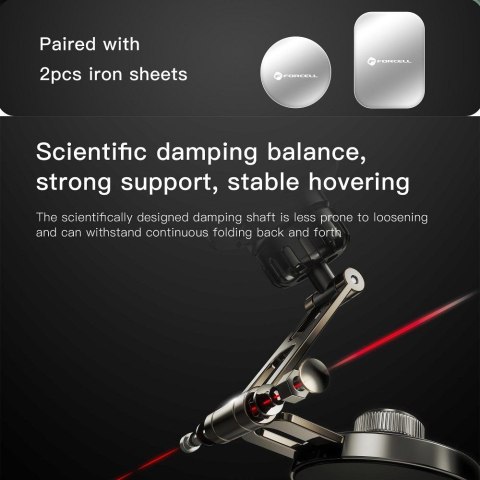 Uchwyt na telefon do samochodu magnetyczny Forcell F-Grip IronSecure do szyby / deski czarny