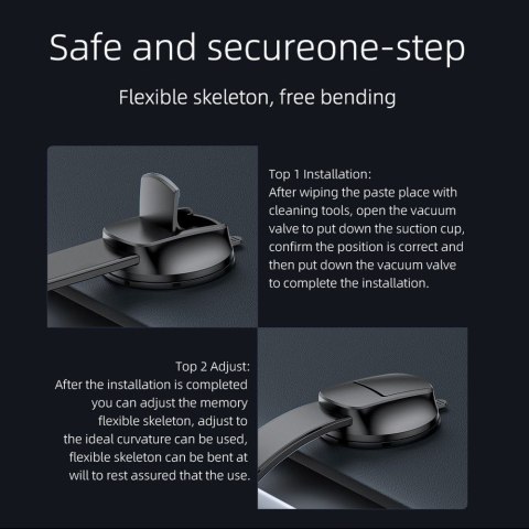 Uchwyt na telefon do samochodu magnetyczny zgodny z MagSafe Forcell F-Grip MagFlex do szyby / deski czarny